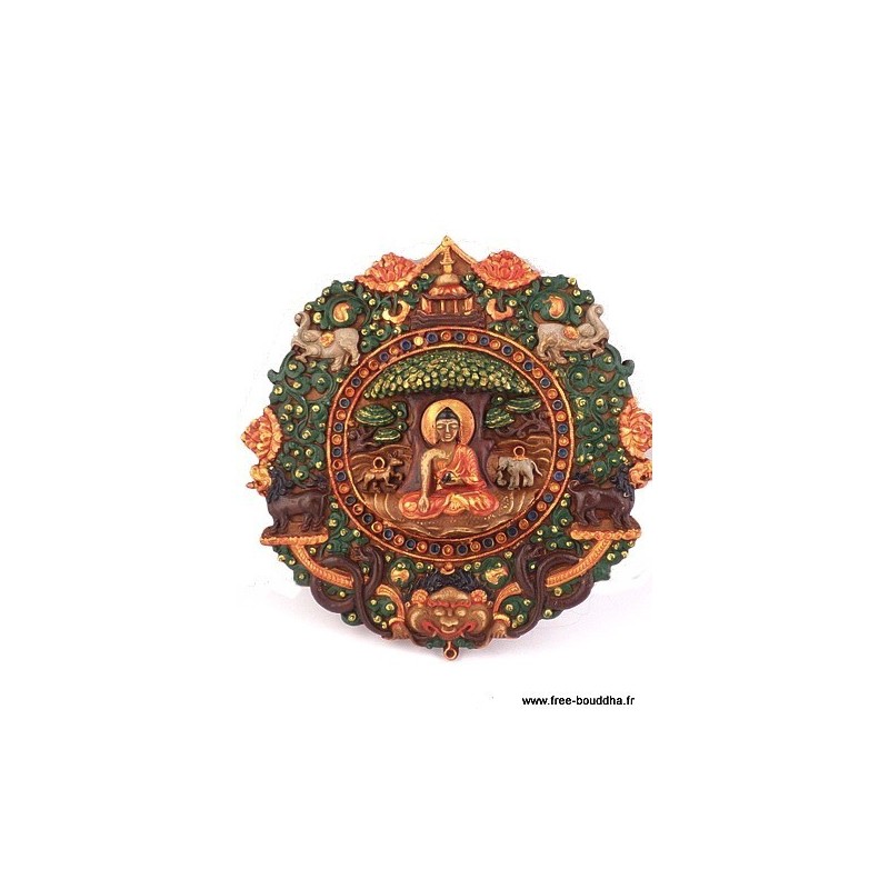 Décoration Bouddha sur Lotus Tentures tibétaines Bouddha DMB2