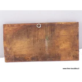 Om mani pedme hum en bois peint - Décoration tibétaine