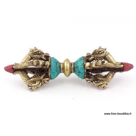 Dorje vajra bouddhiste 2 branches - Dordjé, double dorjé (sans cloche)