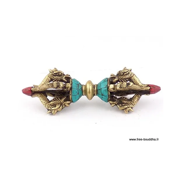 Dorje vajra bouddhiste 2 branches - Dordjé, double dorjé (sans cloche)