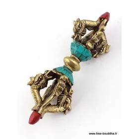 Dorje vajra bouddhiste 2 branches - Dordjé, double dorjé (sans cloche)