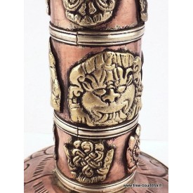 Porte-encens tibétain en cordelette – Champignon en métal et cuivre