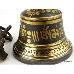 Cloche et dorjé tibétain 12.5 cm Objets rituels bouddhistes CDNoir