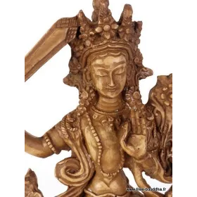 Statuette bouddhiste Manjushri grand modèle 20 cm - Statuettes bouddhistes tibétaines artisanales