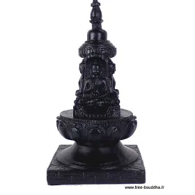 Stupa bouddhiste en résine noire - Objets rituels bouddhistes