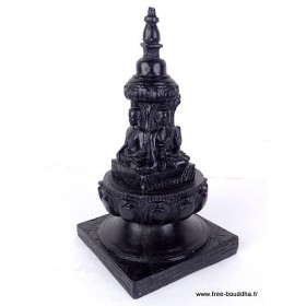 Stupa bouddhiste en résine noire Statuettes Bouddhistes STUPAN1