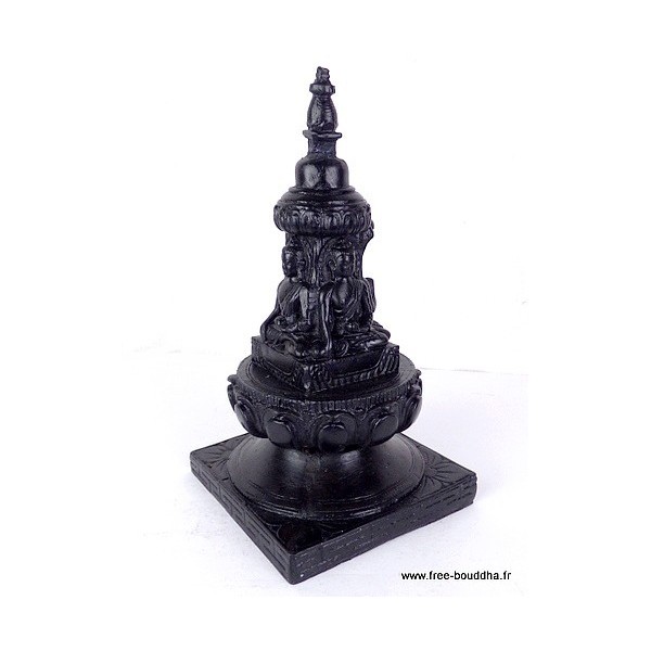 Stupa bouddhiste en résine noire Statuettes Bouddhistes STUPAN1