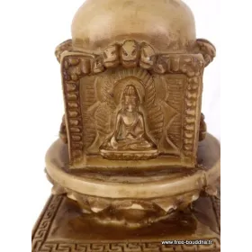 Statuette bouddhiste Stupa bouddhiste en résine naturelle - Statuettes bouddhistes tibétaines artisanales