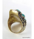 Grosse bague tibétaine 3 Turquoise Bagues tibétaines bouddhistes GBTU