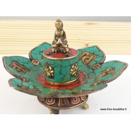 Porte-encens tibétain CUIVRE et PIERRES Encens tibétains, accessoires ref 3034