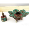 Porte-encens tibétain CUIVRE et PIERRES Encens tibétains, accessoires ref 3034