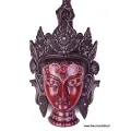 Grand Masque mural Tara Verte 38 cm - Artisanat Tibétain - Sculpture, tableau, masque mural bouddhiste