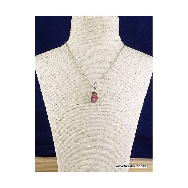 Pendentif argent Rhodochrosite Stalactite Pendentifs pierres naturelles NB15.3