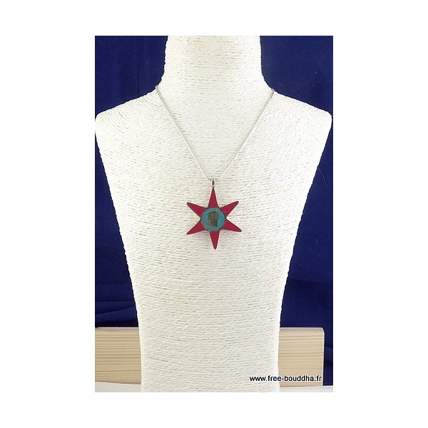 Pendentif tibétain avec symbole bouddhiste Om Bijoux tibetains bouddhistes ET1.2