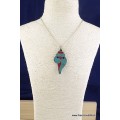 Conque tibétaine en pierres fantaisie Bijoux tibetains bouddhistes ET1.10