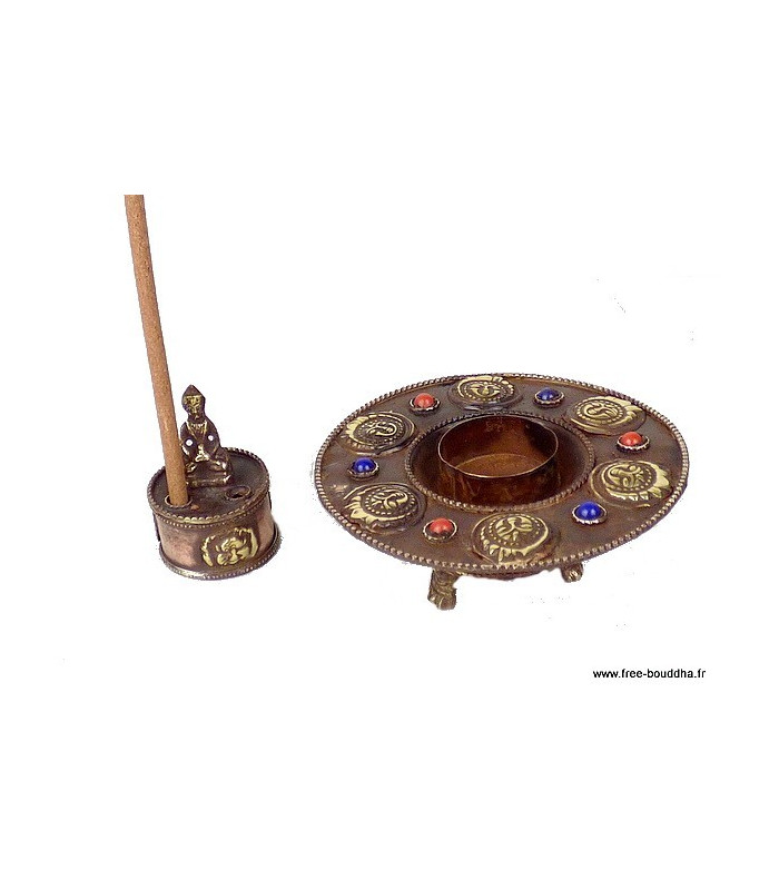 Porte-encens tibétain orné de soleils Brûleurs et porte-encens BESA2.2