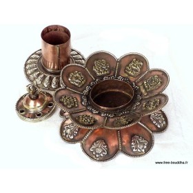 Brûleur d'encens tibétain Double Lotus-w Encens tibétains, accessoires ref 3032.15