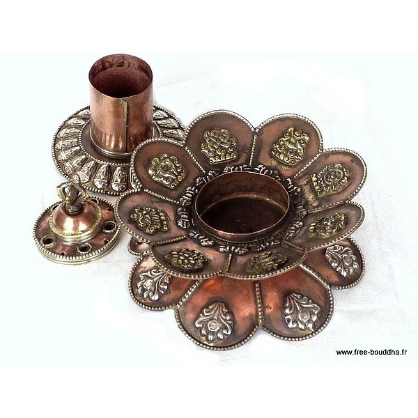 Brûleur d'encens tibétain Double Lotus-w Encens tibétains, accessoires ref 3032.15
