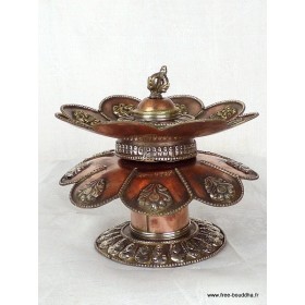 Brûleur d'encens tibétain Double Lotus-w Encens tibétains, accessoires ref 3032.15