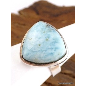 Bague triangulaire en LARIMAR T 59 Bagues pierres naturelles V32.4
