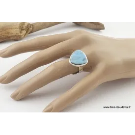Bague triangulaire en LARIMAR T 59 - Bagues pierres naturelles
