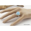Bague triangulaire en LARIMAR T 59 Bagues pierres naturelles V32.4
