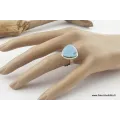 Bague triangulaire en LARIMAR T 59 - Bagues pierres naturelles