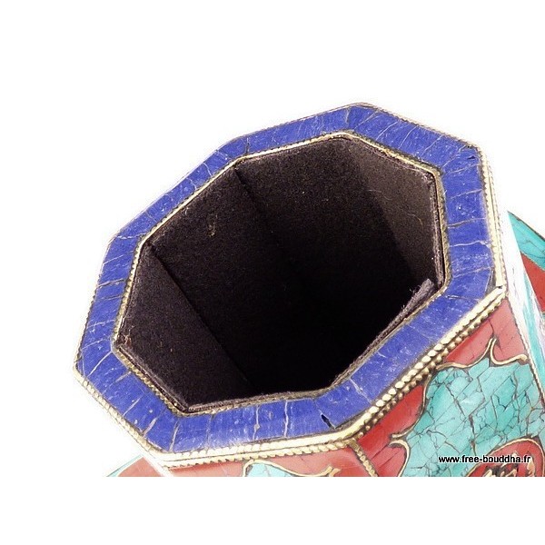 Porte-encens, porte-stylos tibétain Décoration tibétaine NMAP16