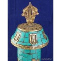 Porte encens bouddhiste en Turquoise Encens tibétains, accessoires BBRE3