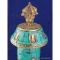 Porte encens bouddhiste en Turquoise - Porte-encens tibétains