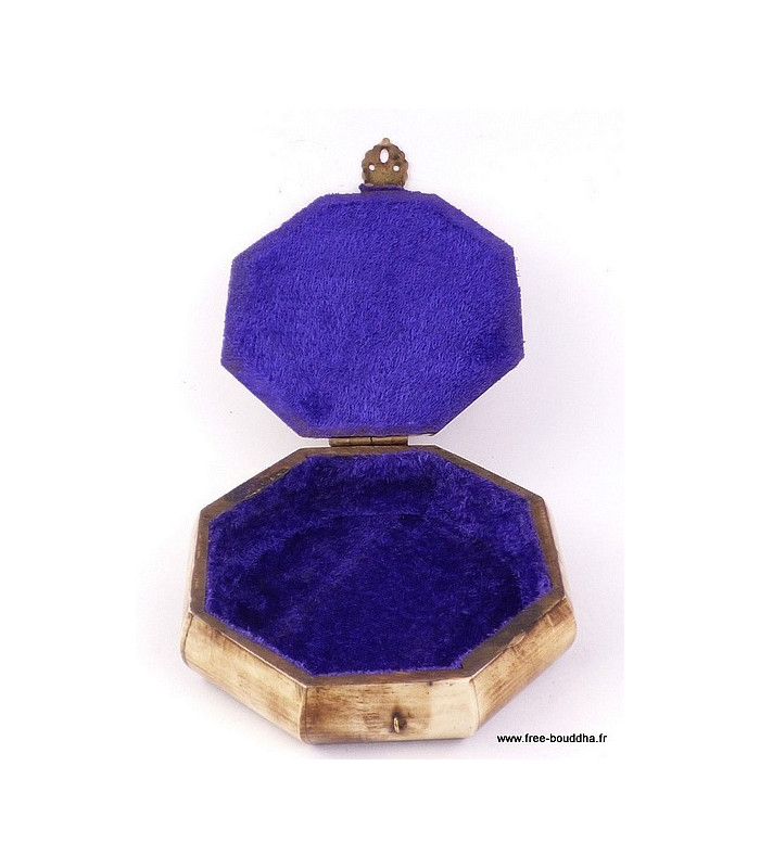 Boîte à bijoux népalaise en Os de Buffle Artisanat tibétain bouddhiste BAT67