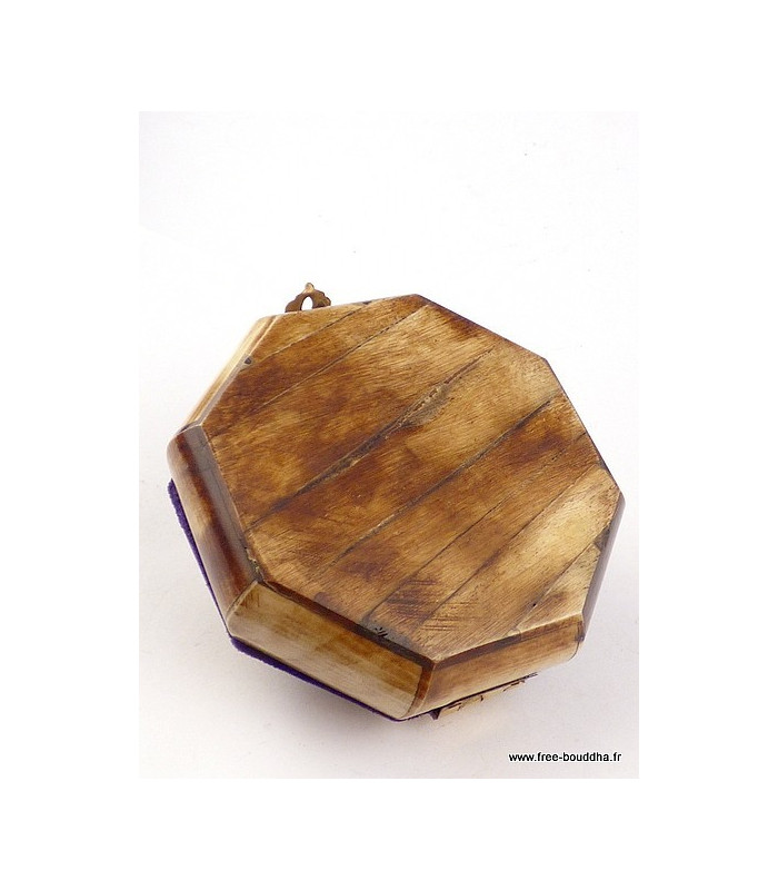 Boîte à bijoux népalaise en Os de Buffle Artisanat tibétain bouddhiste BAT67