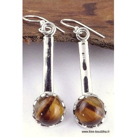 Boucles d'oreilles argent OEIL DE TIGRE Bijoux en Oeil de Tigre MB38