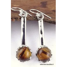 Boucles d'oreilles argent Oeil de tigre