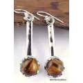 Boucles d'oreilles argent Oeil de tigre - Boucles d'oreilles en pierres naturelles