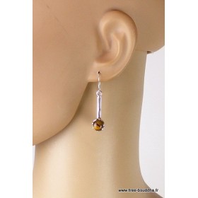 Boucles d'oreilles argent OEIL DE TIGRE Bijoux en Oeil de Tigre MB38