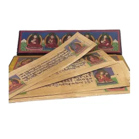 Livre de moine bouddhiste 5 bouddha 28 cm - Livre de prières bouddhistes