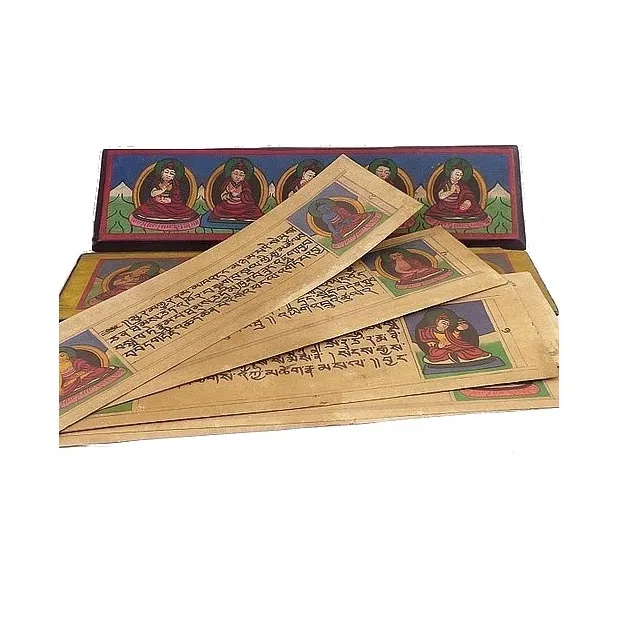 Livre de moine bouddhiste 5 bouddha 28 cm - Livre de prières bouddhistes