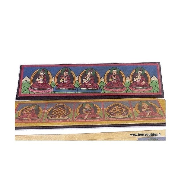 Livre de moine bouddhiste 5 bouddha 28 cm Livre de prières bouddhistes ref 3794