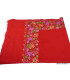 Châle rouge en laine brodée motifs fleurs et perles Pashminas laine et broderies CBP11