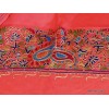 Châle rose en laine brodée motifs ethniques et perles Pashminas laine et broderies CBP12