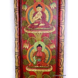 Tableau vertical 5 Bouddhas Objets rituels bouddhistes TABB1