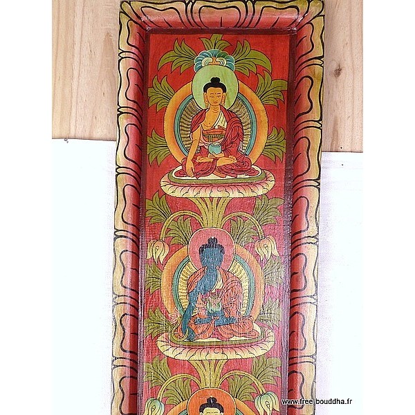 Tableau vertical 5 Bouddhas Décoration tibétaine TABB1