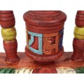 Petit moulin à prières en bois sculpté Objets rituels bouddhistes 6405.5