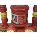 Petit moulin à prières en bois sculpté - Objets rituels bouddhistes