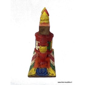 Petit moulin à prières en bois sculpté Objets rituels bouddhistes 6405.5