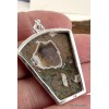 Rhyolite pendentif argent forme blason Pendentifs pierres naturelles CZ73