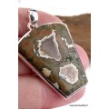 Rhyolite pendentif argent forme blason Pendentifs pierres naturelles CZ73