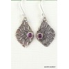 Boucles d'oreilles Feuille en Grenat Boucles d'oreilles en pierres AJE5.10