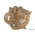 Om tibétain mural en bois et pierres naturelles - Décoration tibétaine